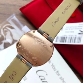 Ballon Blanc De Cartier Leather Strap Watch Gray