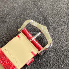 Cartier Tank Must Square Dial Leather Strap Watch Wine Red