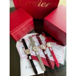 Cartier Roman Digital 30mm Dial Diamond Leather Strap Watch Black