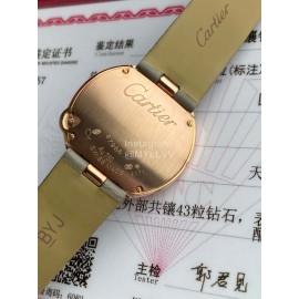 Cartier Roman Digital 30mm Dial Diamond Leather Strap Watch Gray