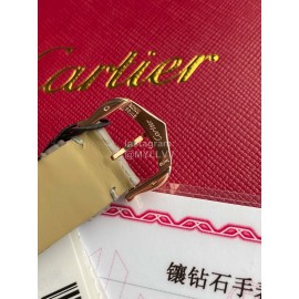 Cartier Roman Digital 30mm Dial Diamond Leather Strap Watch Gray