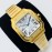 Santos De Cartier Bv Factory Diamond Square Dial Watch Gold