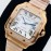 Santos De Cartier Bv Factory Diamond Square Dial Watch Rose Gold