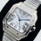 Santos De Cartier Bv Factory Diamond Square Dial Watch Silver