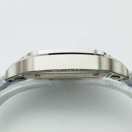 Santos De Cartier Bv Factory Diamond Square Dial Watch Silver