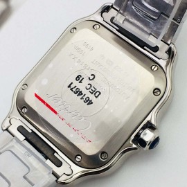 Santos De Cartier Bv Factory Diamond Square Dial Watch Silver