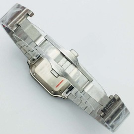 Santos De Cartier Bv Factory Diamond Square Dial Watch Silver