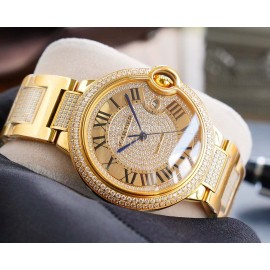 Cartier Fashion Diamond Dial Steel Strap Watch For Men Gold