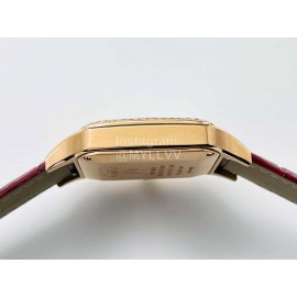 Cartier Uu Factory Santos-Dumont 904l Fine Steel Case Watch Wine Red