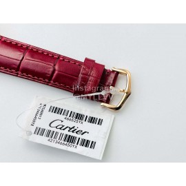 Cartier Uu Factory Santos-Dumont 904l Fine Steel Case Watch Wine Red