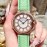 Cartier Diamond Dial Soft Leather Strap Quartz Watch For Women