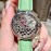 Cartier Diamond Dial Green Leather Strap Quartz Watch For Women