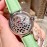 Cartier Diamond Dial Green Leather Strap Quartz Watch For Women