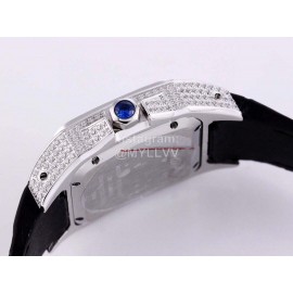 Cartier Sf Factory Diamond Square Dial Mechanical Watch Black