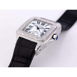 Cartier Sf Factory Diamond Square Dial Mechanical Watch White