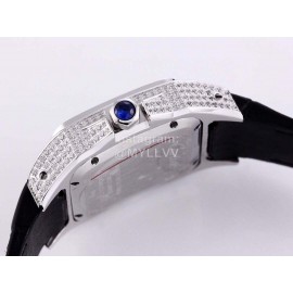 Cartier Sf Factory Diamond Square Dial Mechanical Watch White