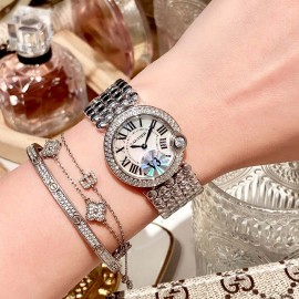 Ballon Blanc De Cartier Roman Digital Dial Watch Silver