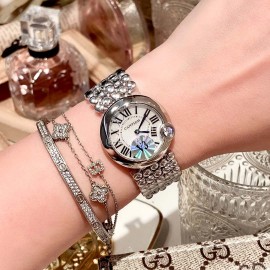 Ballon Blanc De Cartier Roman Digital Dial Watch Silver