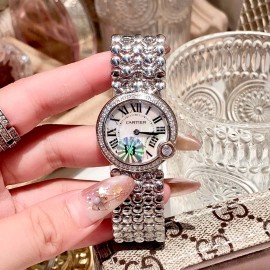 Ballon Blanc De Cartier Roman Digital Dial Watch Silver