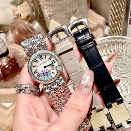 Ballon Blanc De Cartier Roman Digital Dial Watch Silver