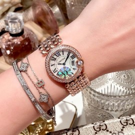 Ballon Blanc De Cartier Roman Digital Dial Watch Rose Gold