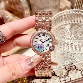 Ballon Blanc De Cartier Roman Digital Dial Watch Rose Gold