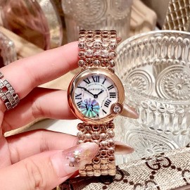 Ballon Blanc De Cartier Roman Digital Dial Watch Rose Gold