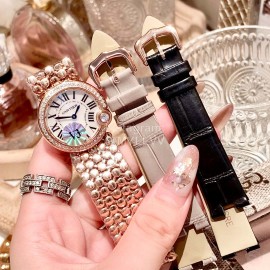 Ballon Blanc De Cartier Roman Digital Dial Watch Rose Gold