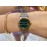 Vintage Cartier Santons Octagon Small Steel Strap Watch Green