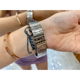 Vintage Cartier Santons Octagon Large Steel Strap Watch Green