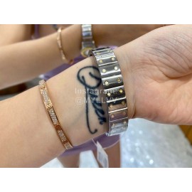 Vintage Cartier Santons Octagon Small Steel Strap Watch White