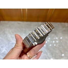 Vintage Cartier Santons Octagon Large Steel Strap Watch White