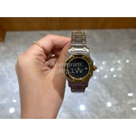 Vintage Cartier Santons Octagon Small Steel Strap Watch Gray