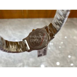 Vintage Cartier Santons Octagon Small Steel Strap Watch Gray