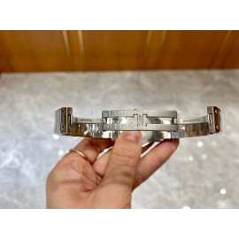 Vintage Cartier Santons Octagon Small Steel Strap Watch Gray