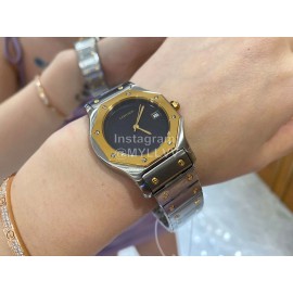 Vintage Cartier Santons Octagon Large Steel Strap Watch Gray