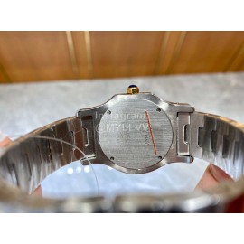 Vintage Cartier Santons Octagon Large Steel Strap Watch Gray