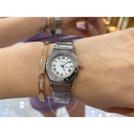 Vintage Cartier Santons Octagon Small Steel Strap Watch 