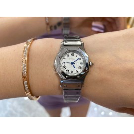 Vintage Cartier Santons Octagon Small Steel Strap Watch 