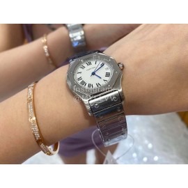 Vintage Cartier Santons Octagon Large Steel Strap Watch 