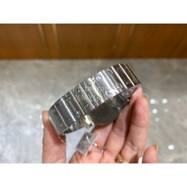 Vintage Cartier Santons Octagon Large Steel Strap Watch 