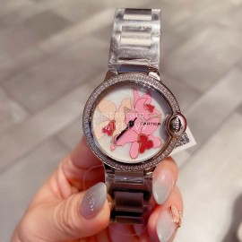 Ballon Blanc De Cariter Fashion Diamond Dial 36mm Watch