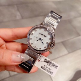 Ballon Blanc De Cariter Diamond Dial 36mm Steel Strap Watch