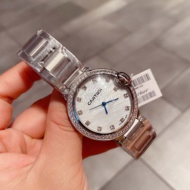 Ballon Blanc De Cariter Diamond Dial 36mm Steel Strap Watch