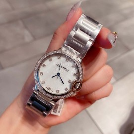 Ballon Blanc De Cariter Diamond Dial 36mm Steel Strap Watch