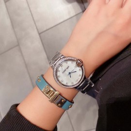 Ballon Blanc De Cariter Diamond Dial 36mm Steel Strap Watch