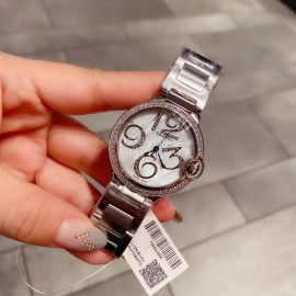 Ballon Blanc De Cariter Steel Strap Diamond Dial 36mm Watch