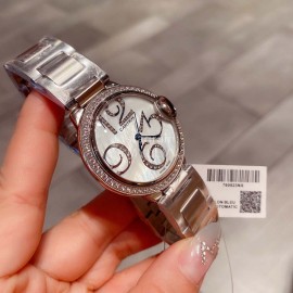 Ballon Blanc De Cariter Steel Strap Diamond Dial 36mm Watch