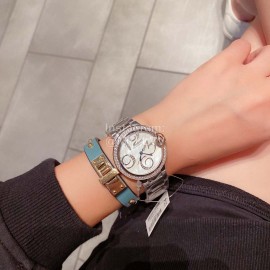 Ballon Blanc De Cariter Steel Strap Diamond Dial 36mm Watch