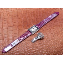 Cartier Square Dial Leather Strap Watch Purple